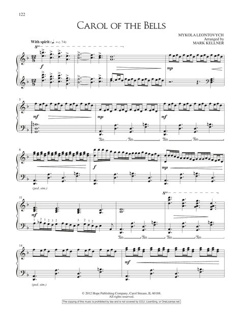 carol the bells piano sheet music